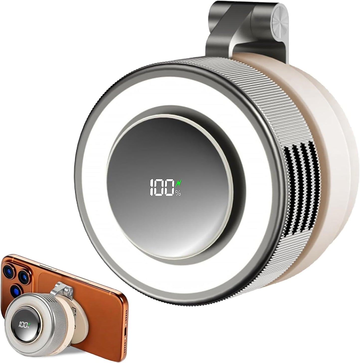 Portable Clip-On Fan, Mini USB Rechargeable 360° Rotatable Fan, Personal Fan 3-Speed Silent Mini Bladeless Fans