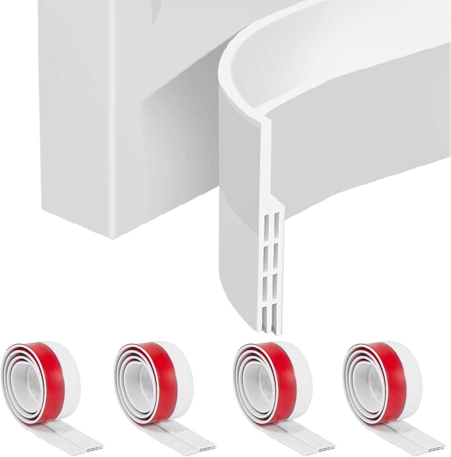 4Pcs Door Draft Stopper, Under Door Sweep Adjustable Weather Stripping Door Seal, Door Bottom Seal Blocker Noise Cold Air Insulation 2" W x 39" L
