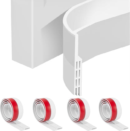 4Pcs Door Draft Stopper, Under Door Sweep Adjustable Weather Stripping Door Seal, Door Bottom Seal Blocker Noise Cold Air Insulation 2" W x 39" L