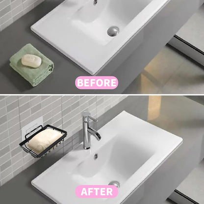 Carrie Joe Soap Holder Self Draining Soap Dish Razor Holder for Shower Wall Not Punched Easy Clean Bar Soap Holder Fit for Bathroom, Kitchen Sink