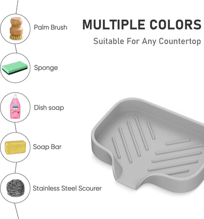 Great Silicone Soap Dish - 4 Pcs Thickened Self-Draining Soap Tray for Shower & Bathtub-Great High-Purity Silicone Soap Dish