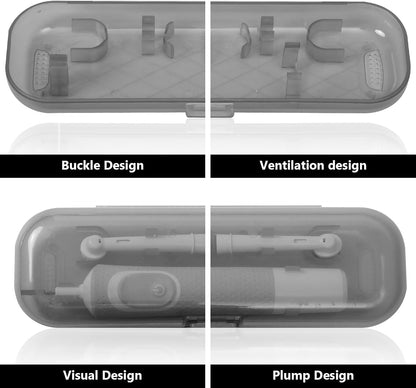 Newly upgraded toothbrush travel case, suitable for Oral-B/Oral-B Pro/Philips Sonicare/Aquasonic toothbrush, travel electric toothbrush box(black)