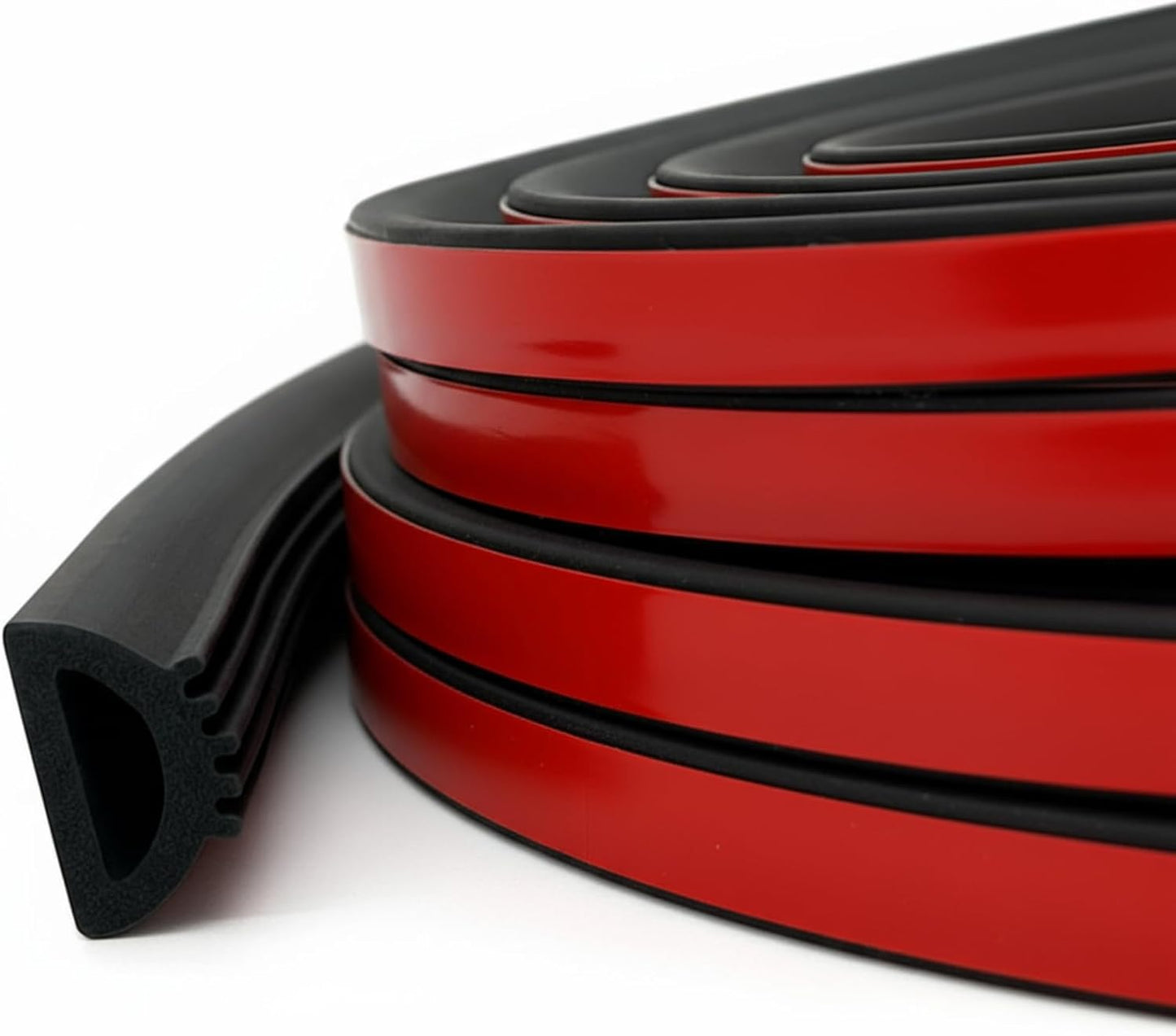 Pangda 13Ft D Shape Rubber Weather Stripping Foam Self-Adhesive EPDM Seal Strip for Noise Reduction Waterproof Dustproof for Cars Boats RVs Windows Doors (3/4" W x 3/4" H)