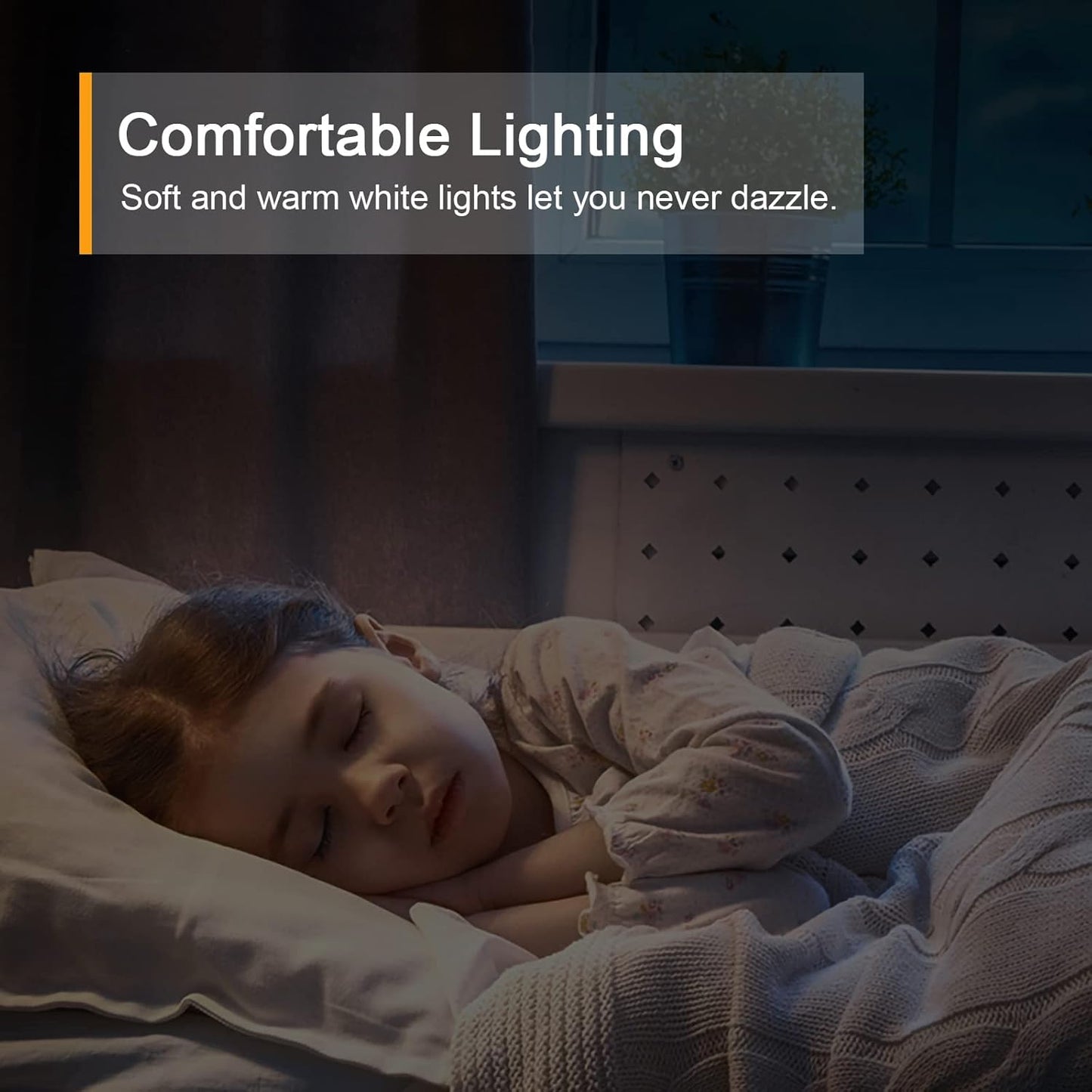 Lyridz Rechargeable Battery Night Light with Motion Sensor, Portable Mini Warm White LED Stick-on Closet Light, Adjustable Brightness for Bathroom, Bedroom, Kitchen, Cabinet, Stairs, Hallway, 2-Pack
