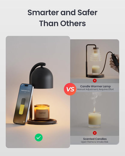 SwitchBot Smart Candle Warmer Lamp App & Voice Control, Flameless Wax Melter with Timer, Bulb x2, for Jar Candles, 1%-100% Dimmable, Matter for Apple Home & Alexa, Women Birthday Housewarming Gift