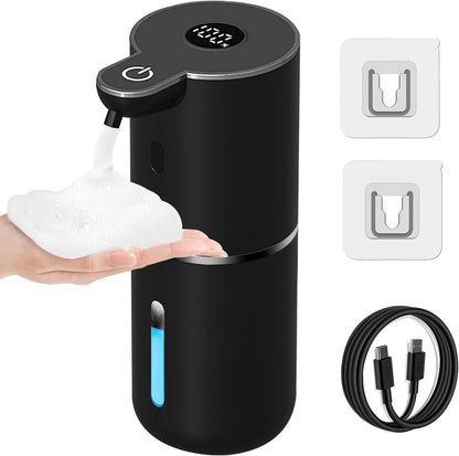 OHIFAST Automatic Foaming Soap Dispenser Touchless, USB Rechargeable Smart Hand Soap Dispenser, 6-Level Adjustable, 12.8oz/380mL Wall Mounted for Bathroom Kitchen Dish Soap-White