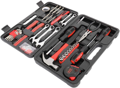 148 Pieces Tool Set,House Repairing Hand Tool Kits,Portable Complete Basic Repair General Hand Tool Sets for Men Women,Home Basic Repair Tool Kit,with Storage Case,for DIY Home Maintenance (Red)
