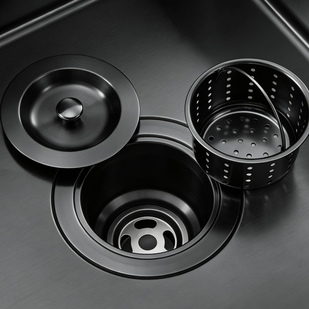 POPFLY 3-1/2 Inch Sink Drain Assembly Brushed 304 Stainless Steel Removable Deep Strainer Basket, Rust-Proof & Easy Install with Sealing Lid＆Tailpiece, for Home/Bathroom/Commercial Sinks