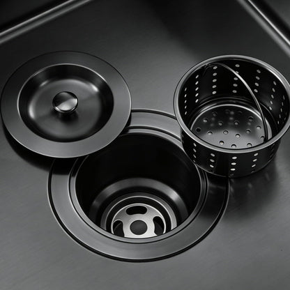 POPFLY 3-1/2 Inch Sink Drain Assembly Brushed 304 Stainless Steel Removable Deep Strainer Basket, Rust-Proof & Easy Install with Sealing Lid＆Tailpiece, for Home/Bathroom/Commercial Sinks