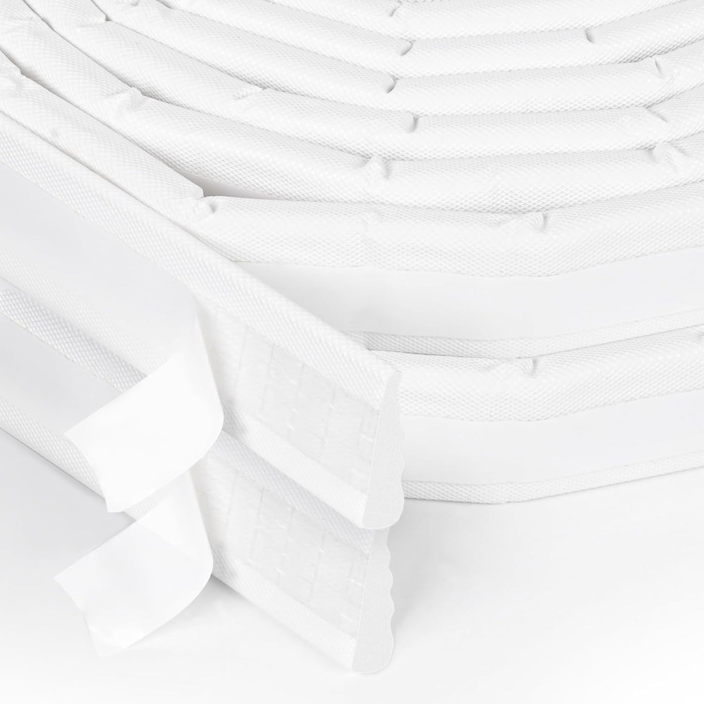 118 Inch Wedge-Shape Foam Window Weather Stripping Door Seal Insulation Strip, Soundproofing Window Inserts Foam Self Adhesive Draft Stopper Light Blocker for Winter Window Door Gaps, White
