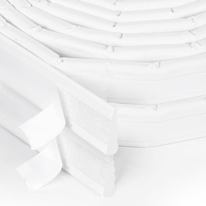 118 Inch Wedge-Shape Foam Window Weather Stripping Door Seal Insulation Strip, Soundproofing Window Inserts Foam Self Adhesive Draft Stopper Light Blocker for Winter Window Door Gaps, White