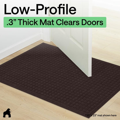 GORILLA GRIP® Ultra Absorbent Front Door Mat Outside Entrance, Traps Dirt and Moisture, HydroABSORB Indoor Outdoor Doormat Holds Up to 1.7 Cups Water, Stain and Fade Resistant Welcome Mat, 29x17 Black