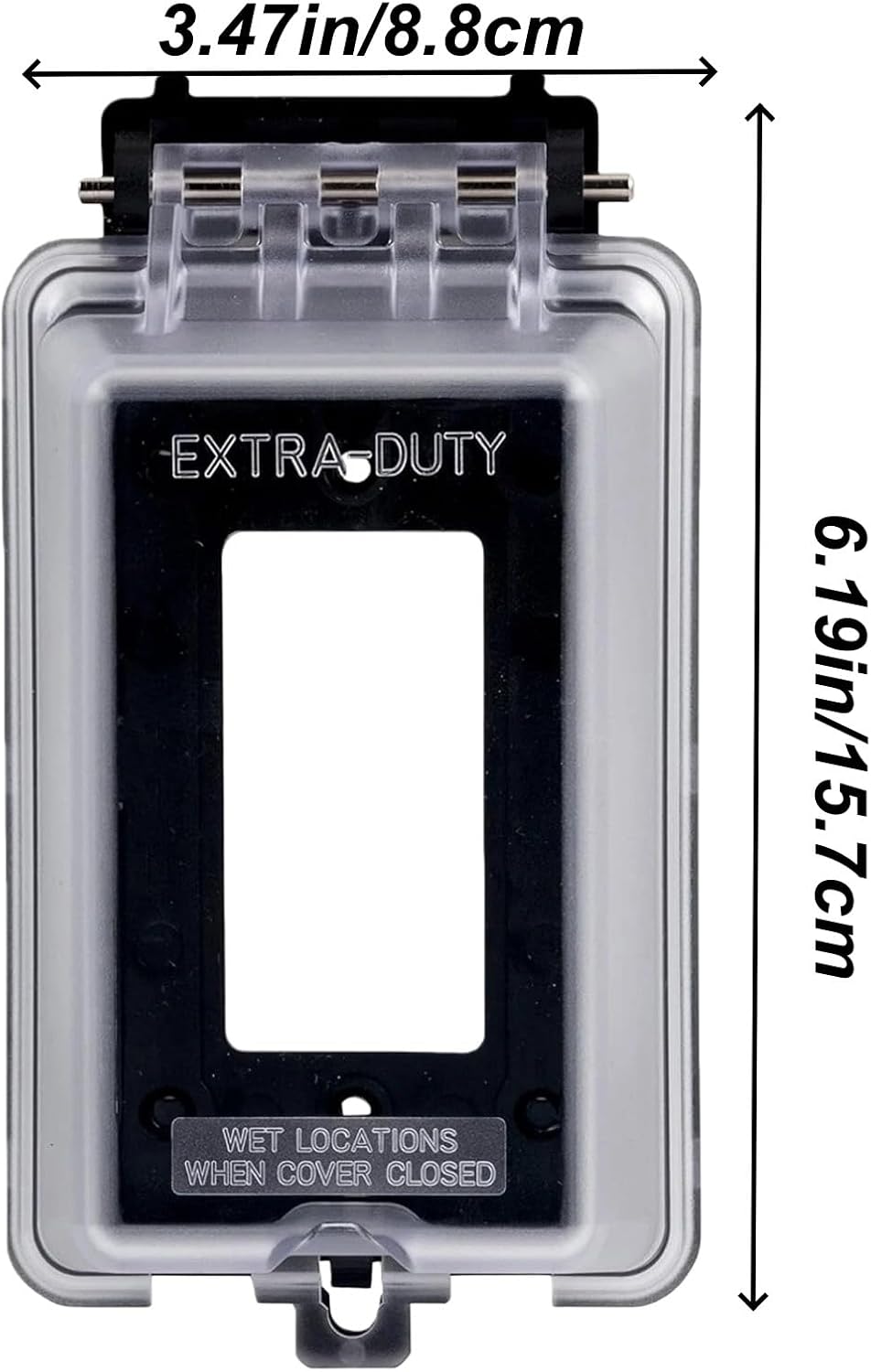Weatherproof Outlet Cover, 1-Gang In-Use Horizontal/Vertical Enclosure, Clear Cover
