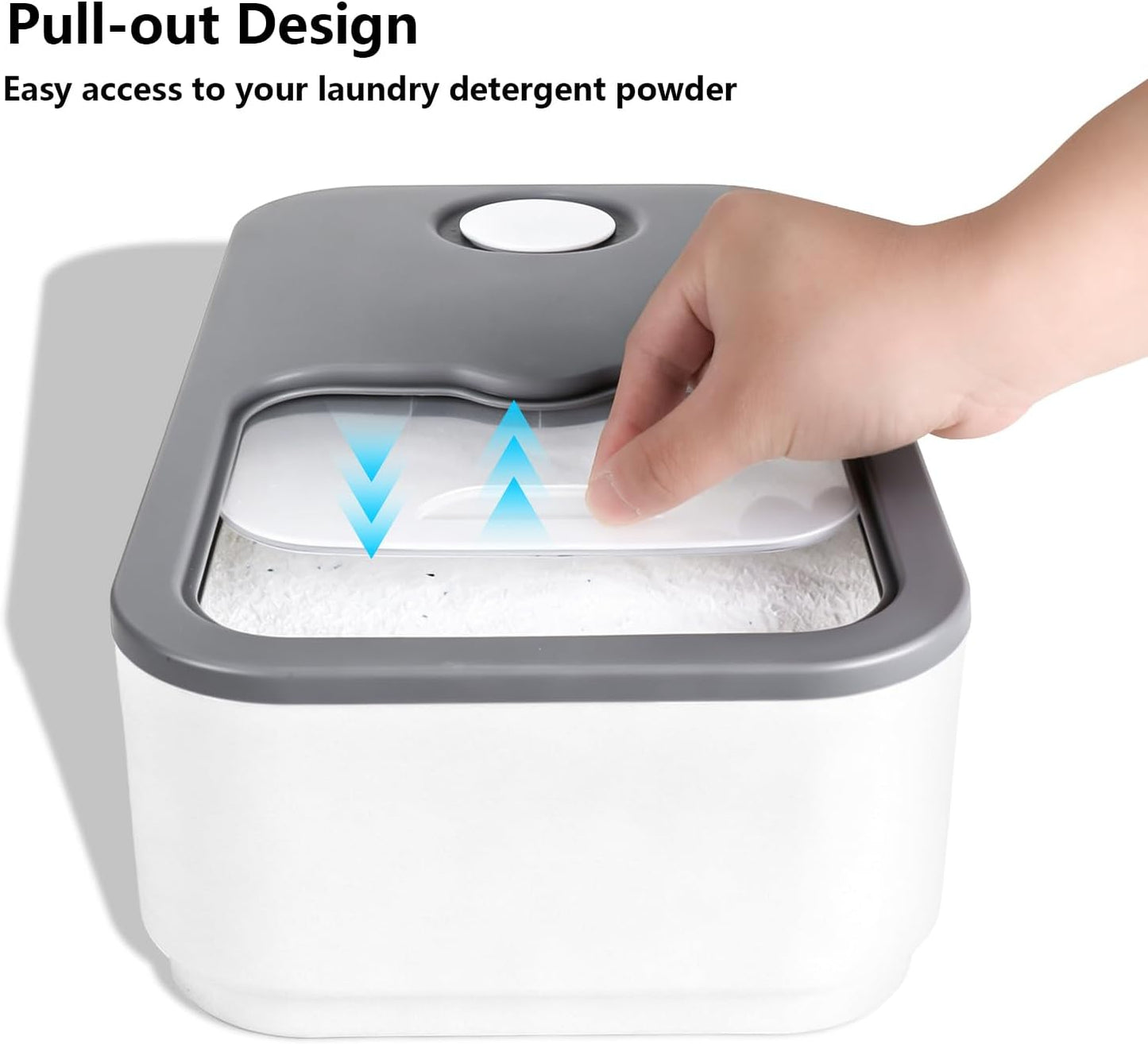 2.6GAL Laundry Powder Container, Powder Laundry Detergent Container, Plastic Laundry Powder Dispenser with Scoop & Lid, Laundry Pods & Scent Beads Container, Laundry Room Storage Containers
