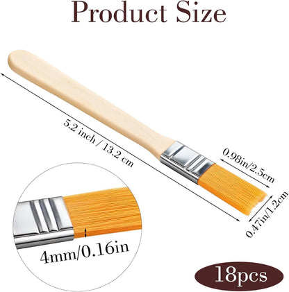 14pcs Small Cleaning Brushes, Multi-Purpose Detail Scrub Brushes with Wooden Handle & Soft Bristle for Grout, Corners, Tile, Sink, Kitchen Bathroom Cleaning