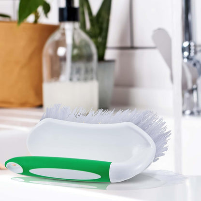 Lallisa 12 Pcs Scrub Brush for Cleaning with Handle Comfortable to Grip Heavy-Duty Flexible Stiff Bristles Scrubber Brushes Bulk for Shower Bathroom Carpet Kitchen Floor Tiles (Gray)