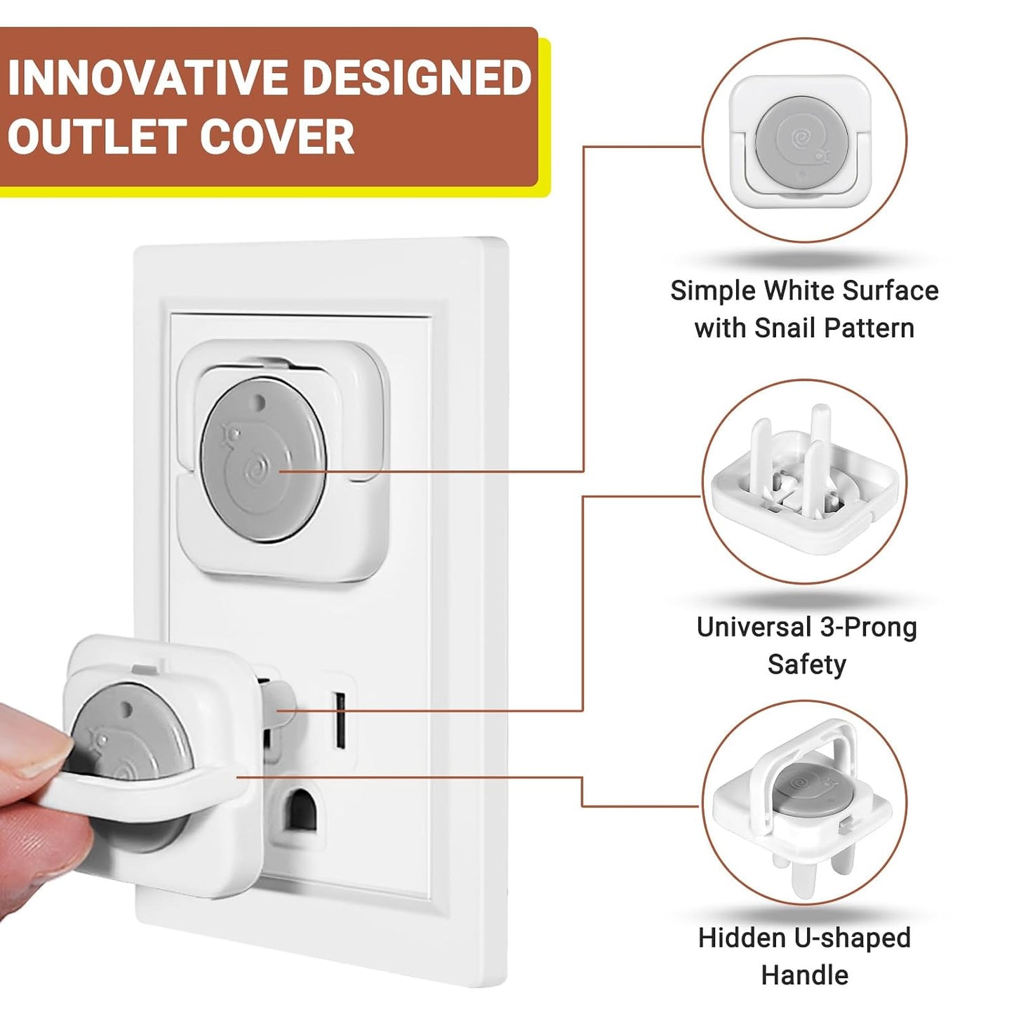 Outlet Covers Baby Proofing, 40 Pack Child Proof Plug Socket Covers Electric Plug Protectors Safety Caps to Prevent Power Shock, for US 3-Prong, White