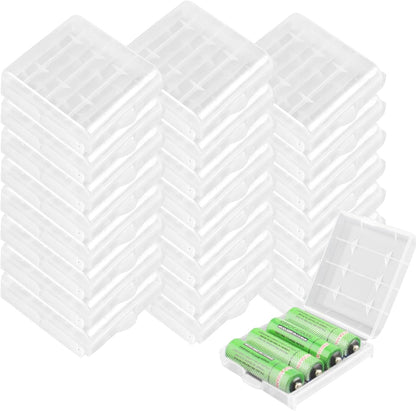 KEEPOW 12 Pcs AA/AAA Battery Storage Case Holder Box, Clear Color