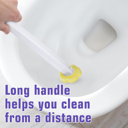 Disposable Toilet Brush Cleaning System with 60pcs Refills Pads Replacement Heads, Toilet Cleaning Stick, Wall Mounted Toliet Wand Kit Bathroom Maintenance, Toilet Bowl Cleaner Wands Holder and Set