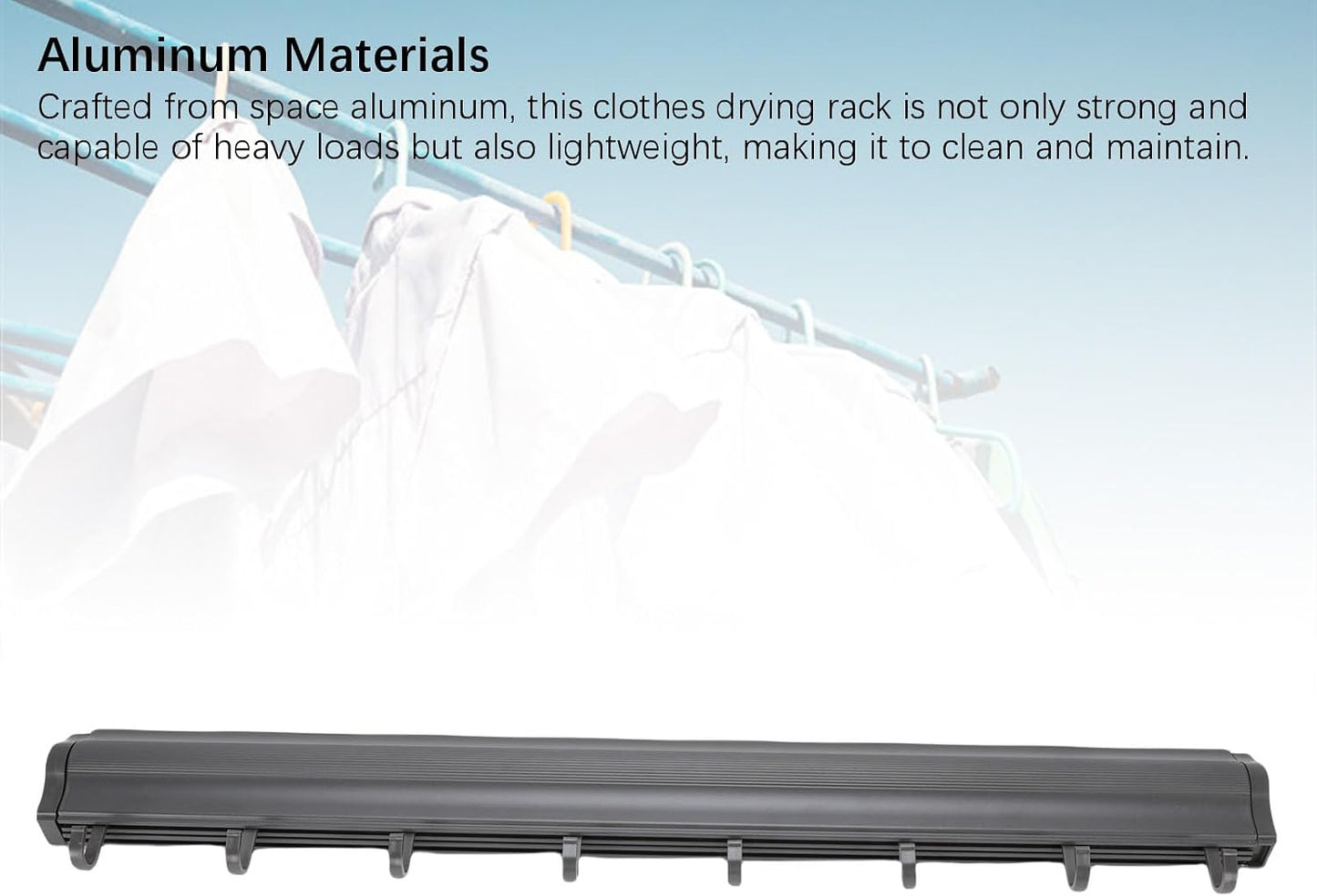 Kadimendium Retractable Wall Mounted Laundry Drying Rack Lightweight Space Aluminum for Indoor Use 23.6 Inch (Gray)