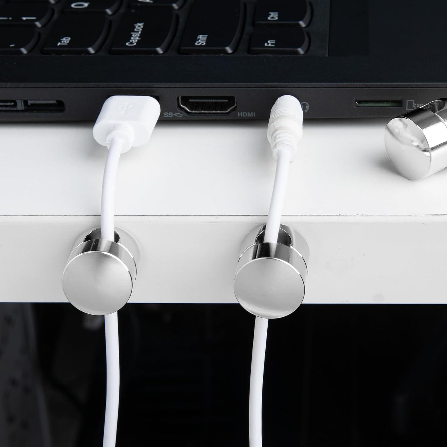 3pcs Cable Anchors for Desk, Adhesive Metal Cord Organizers, Adjustable 2-in-1 Cord Clips Charger Cable Management for Nightstand Office Home Desktop Wall- Gold & Copper & Black