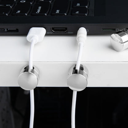 3pcs Cable Anchors for Desk, Adhesive Metal Cord Organizers, Adjustable 2-in-1 Cord Clips Charger Cable Management for Nightstand Office Home Desktop Wall- Gold & Copper & Black