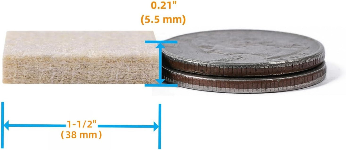 Furnigear Felt Furniture Pads for Hardwood Floors - Self Adhesive Chair Felt Pads, Floor Protector for Furniture Feet, Furniture Sliders Moving Your Furniture Smoothly - Anti Scratch 96 Pcs 3/4" Round