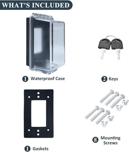 Outdoor Outlet Cover,Standard Single Gang Outlet Cover Weatherproof Enclosure,Rated for Wet Locations, Outdoor Electrical Box Waterproof Plug Covers, 2 pack