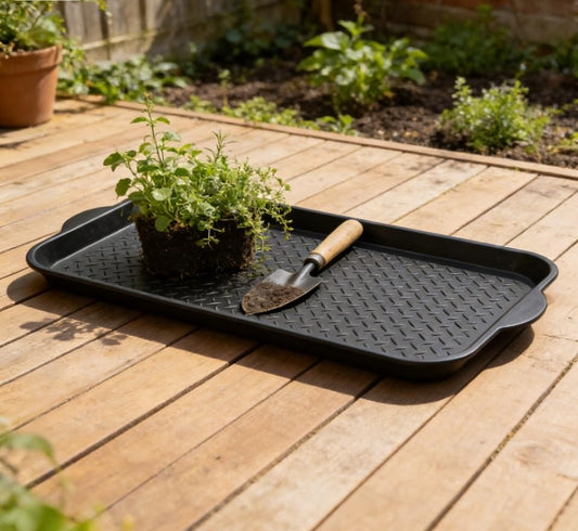 Diamond Boot Tray, 15" x 29", Black,Shoe Mat for Entryway, Mudroom or Garage, Black Floor Protection Tray