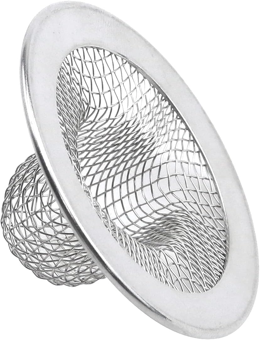 Antrader Kitchen Sink Strainer, 2Pcs Stainless Steel 2-Inch Diameter Mesh Round Filter Bathroom Bathtub Wash Basin Garbage Disposal Basket Filter