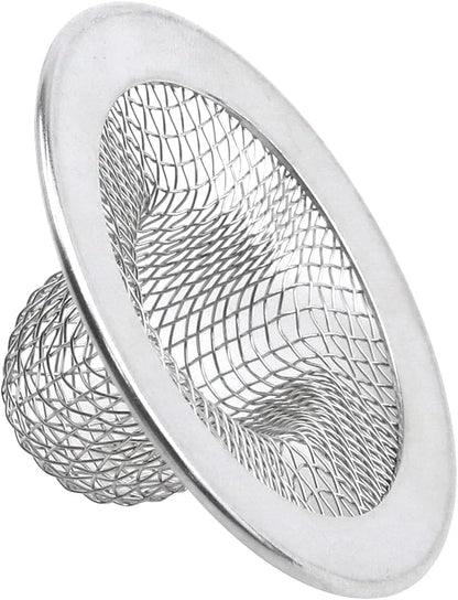 Antrader Kitchen Sink Strainer, 2Pcs Stainless Steel 2-Inch Diameter Mesh Round Filter Bathroom Bathtub Wash Basin Garbage Disposal Basket Filter