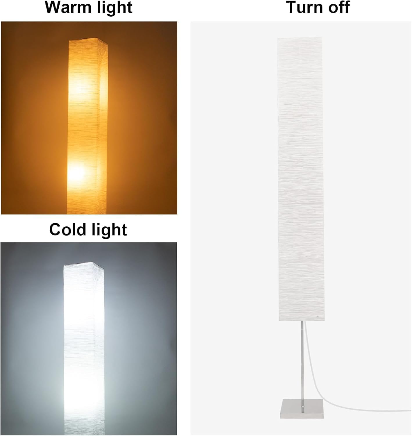 Paper Floor Lamp, Rice Paper Lamp for Living Room, Japanese Floor Lamp Rice Shade for Bedroom, Office& Living Room-Beige(Oval)