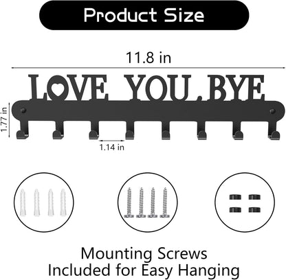 2 Pack Key Holder Wall Mount, Wall Mount Key Holder, Key Hooks Hanging Keys, Key Hanger with 8 Hooks, No-Drill Decorative White Key Rack for Living Room, Kitchen, or Bathroom