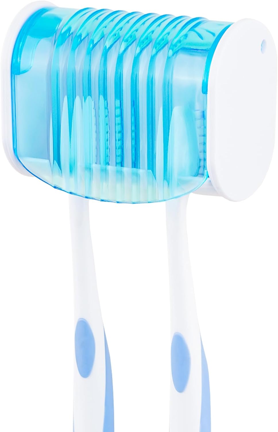 1 Pack Toothbrush Holder Wall Mounted with Cover for Bathroom, 2 Slots Toothbrush Storage Organizer for Shower, Self Adhesive Toothbrush Hanger (Grey)