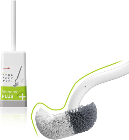 Marbarsse Bathroom Toilet Bowl Brush and Holder, Curved Design Toilet Brush for Deep Cleaning Under Rim, Best Toilet Brush Set, Easy Handy CompactToilet BowlCleaner Brush for Bathroom, 1 Pack