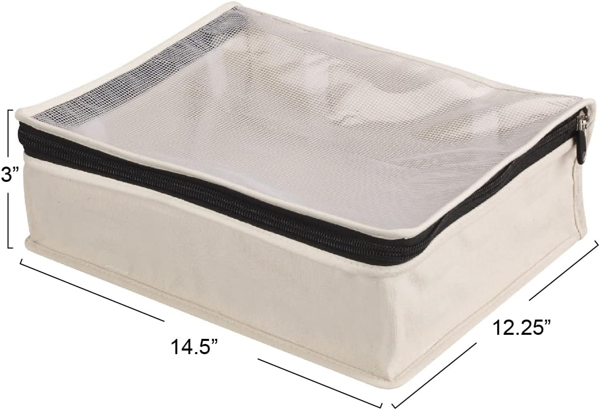 Household Essentials Cedarline 6‑Shelf Hanging Closet Organizer in Heavy‑Duty Cotton Canvas, Cream