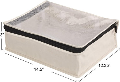 Household Essentials Cedarline 6‑Shelf Hanging Closet Organizer in Heavy‑Duty Cotton Canvas, Cream