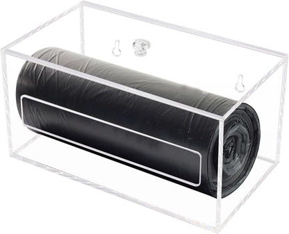 Trash Garbage Bag Roll Holder Dispenser Wall Mount Acrylic Storge Organizer