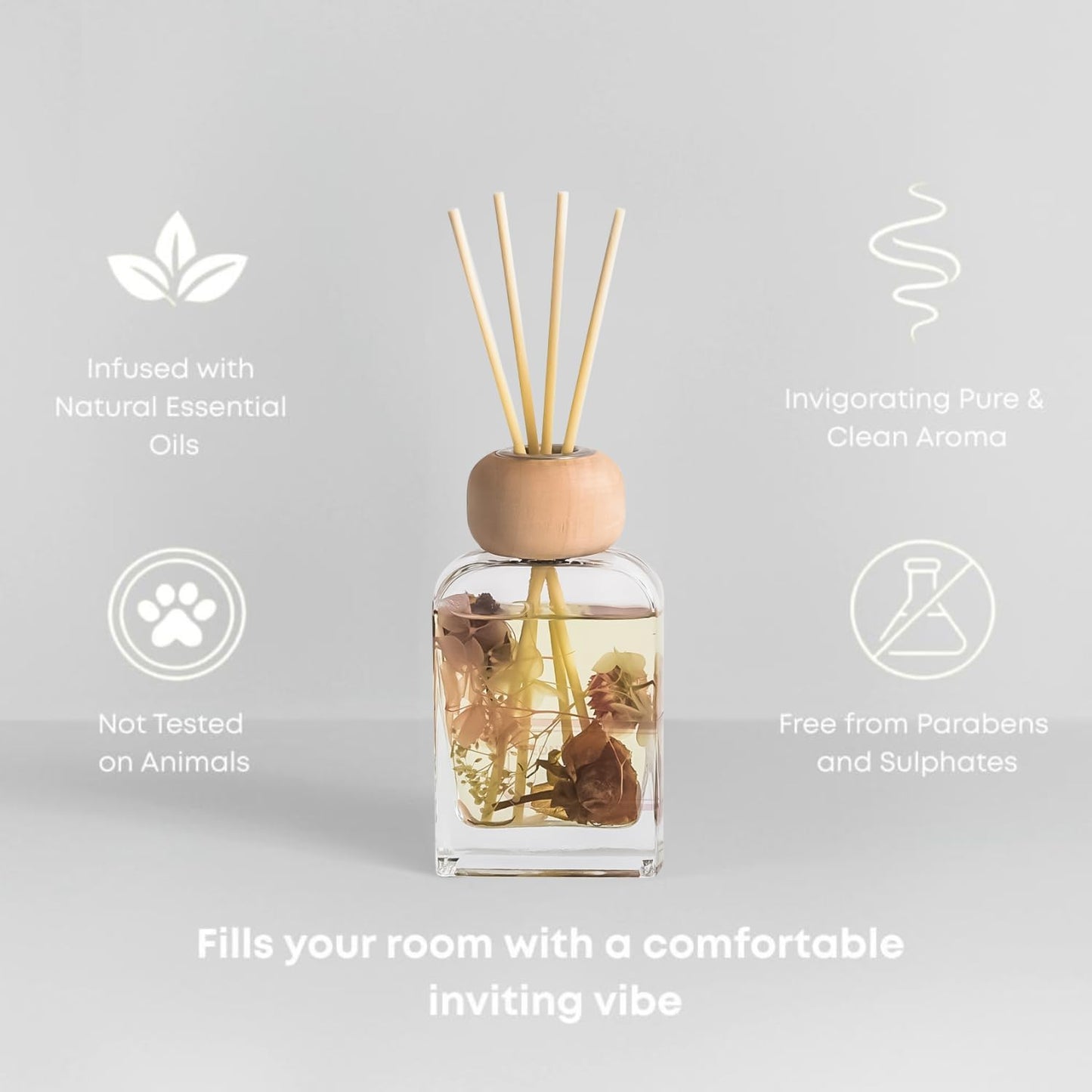 Reed Diffuser Set Gardenia Floral, 3.4 fl oz - Elegant Home Fragrance with Sticks - Long-Lasting Scented Oil Reed Diffuser for Bedroom, Bathroom Shelf Decor & Living Room(Gardenia Floral)