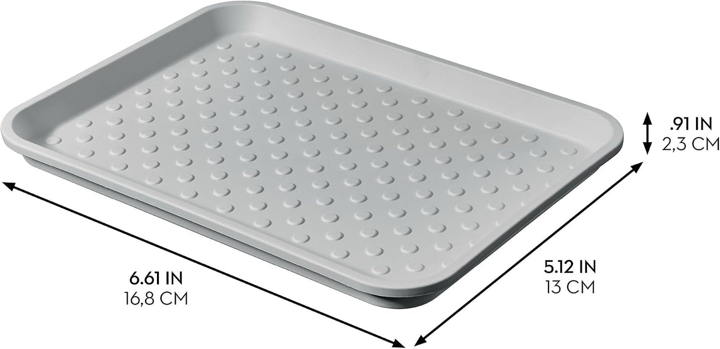 iDesign Plastic Under Sink Mat Tray for Kitchen Cabinet, Bathroom, Entryways, Office, Mudroom, College Dorm, (Set of 2), 17" X 13" X 2", Black | For Kitchen Cabinet, Bathroom, Entryways, Office, Mudroom