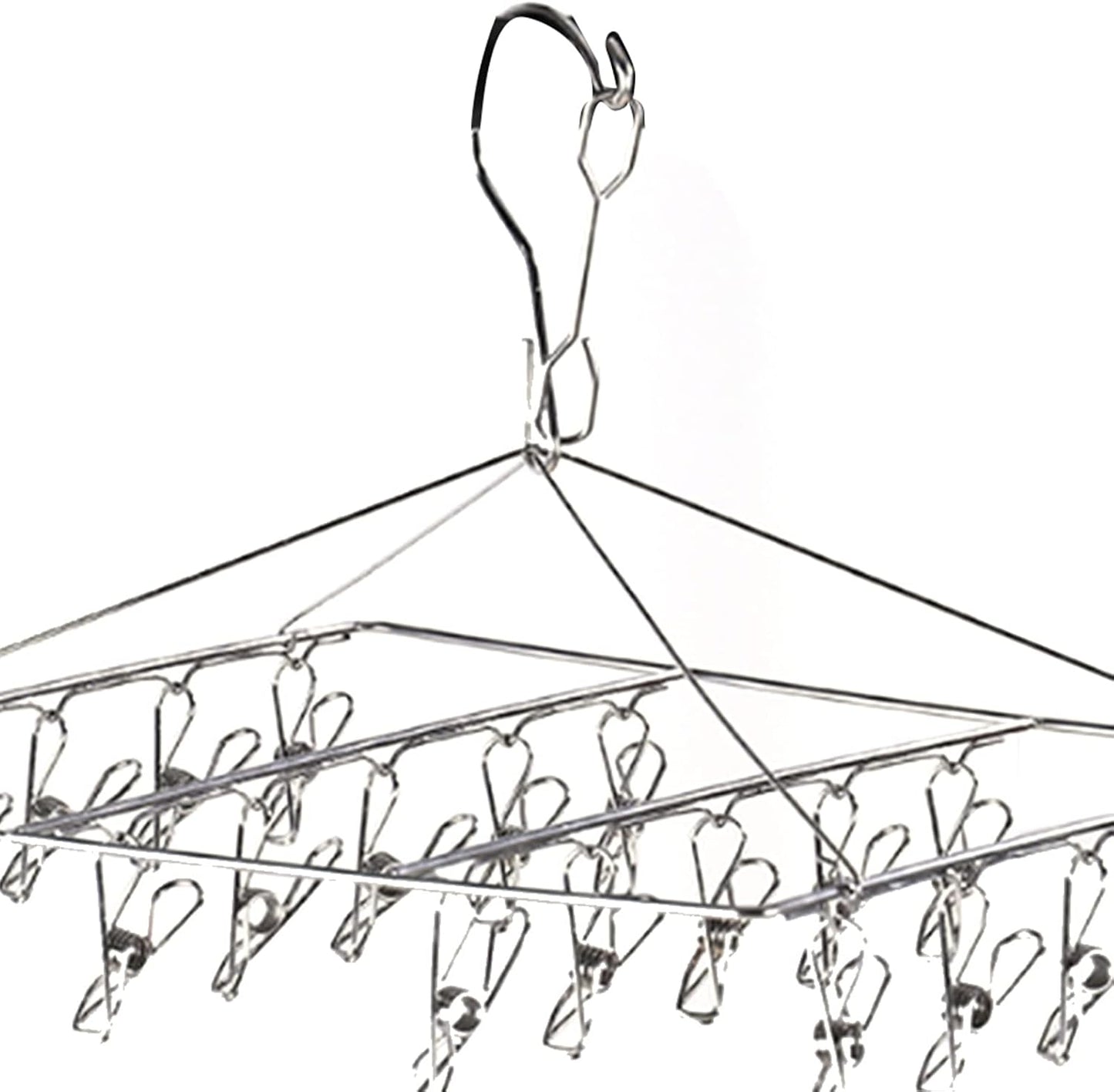 Clothes Drying Racks Clip Hangers, Clothes Drying Hanger Stainless Steel Multi Clip Laundry Drip Hanging Rack for Underwear Socks Hat(Round)