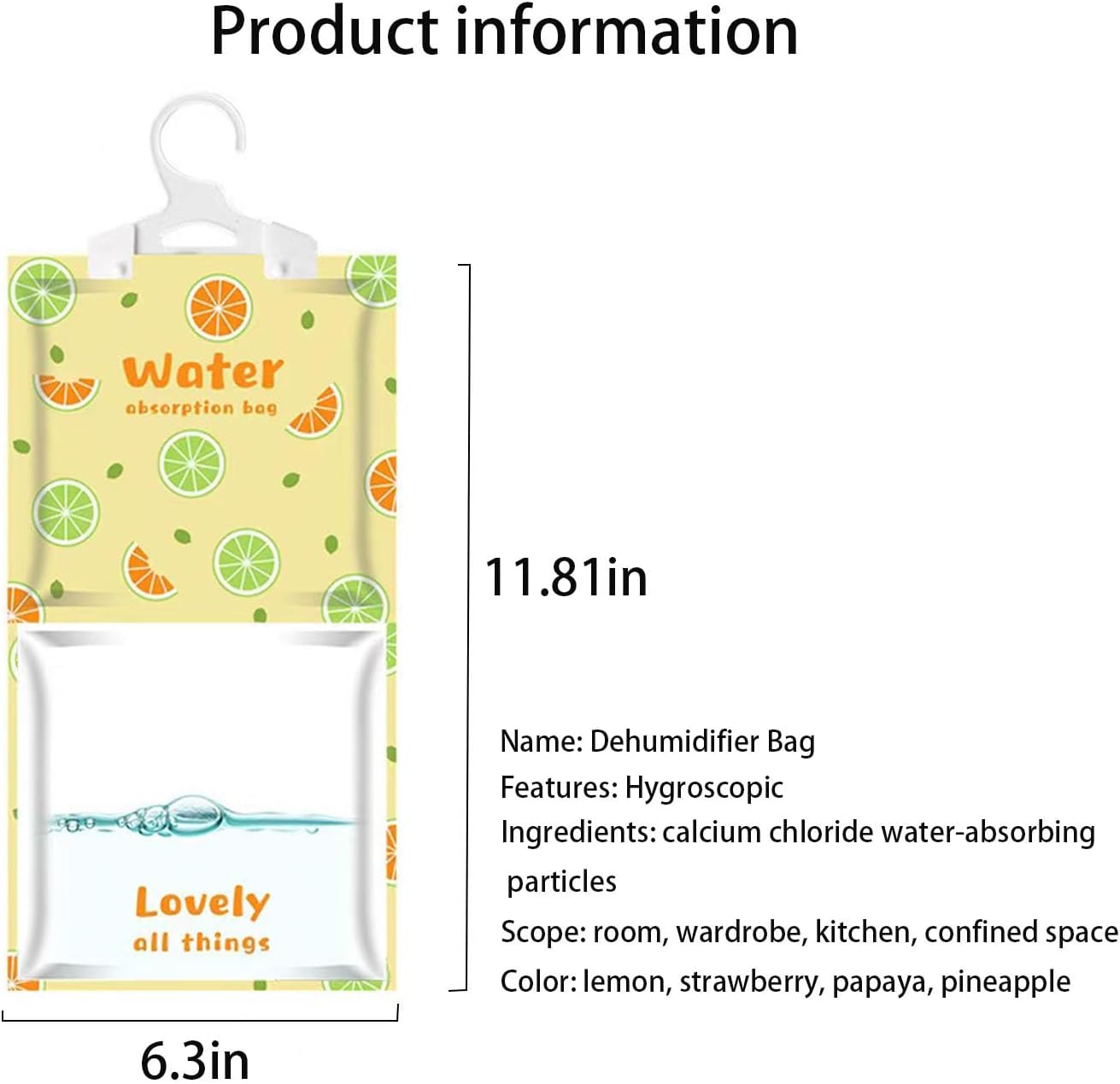 8 Pieces Dehumidifier Hanging Bags for Kitchen, Bathroom, Closet, Wardrobe Dehumidifier Bags (4 Colors)
