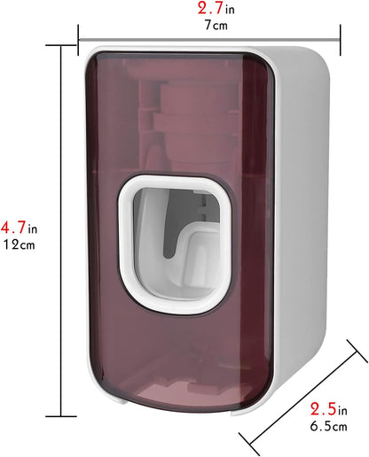 2 Slot Toothbrush Holder and Toothpaste Dispenser Wall Mounted, Automatic Toothpaste Squeezer, 2 in 1 Tooth Brush Toothpaste Organizer for Shower (Grey)