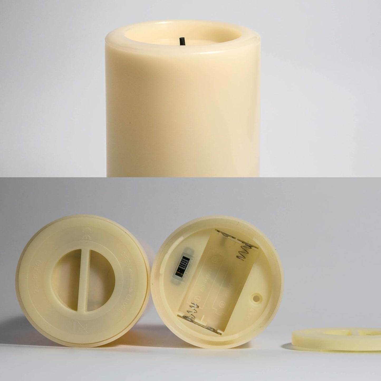 CANDLE CHOICE Waterproof Outdoor Battery Operated Flameless Candles with Remote Timer Plastic Flickering Fake Electric LED Pillars for Lantern Garden Wedding Christmas Decorations 3x4 Inches 3 PCS
