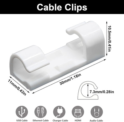 Jiozermi 60 Pcs Self Adhesive White Cable Clips, Cable Wire Management Clips with 3M Adhesive Wall Wire Holder Cord Management for Desk, Wall, TV, Car Dash Cam, RV, Ethernet, PC, Christmas Light