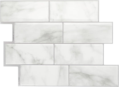 Smart Tiles Peel and Stick backsplash, Subway Teal Green, 11.55"x8.38" | Pack of 5 (2.8 sq ft), Glossy, Heat/Moisture Resistant, Low VOC, Kitchen/Bathroom, Renter Friendly, Made in Canada
