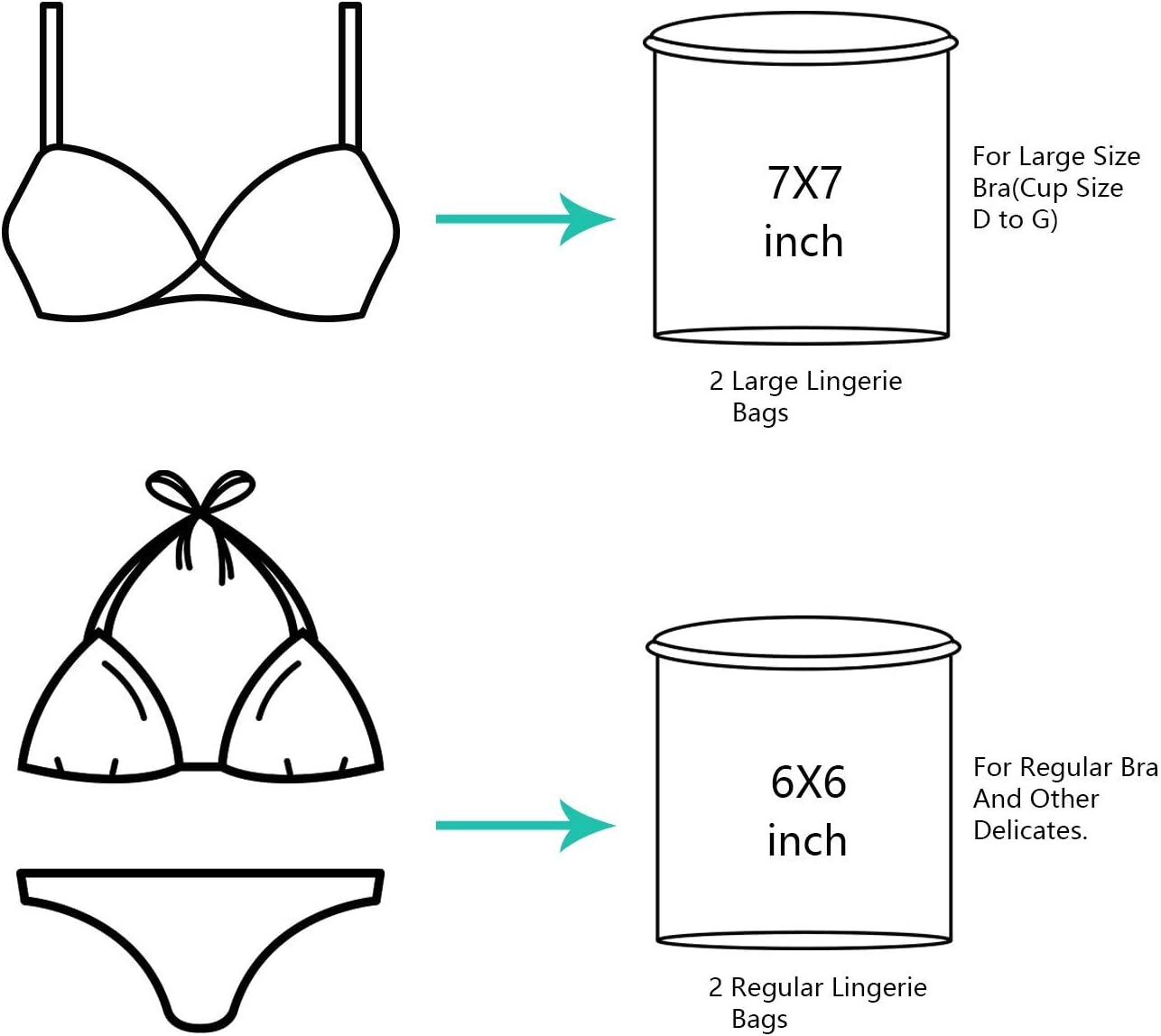 BAGAIL Laundry Bags Mesh Wash Bag for Intimates Lingerie and Delicates, 5Pcs (1XL,2L,2M)