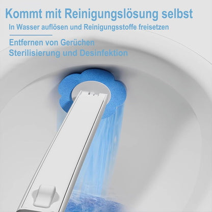 2 Pack Disposable Toilet Brush and Holder Set,Extended Handle with 48 Cleaner Refills Toilet Brush for Toilet Bowl Cleaners,Bathroom Cleaning, Bathtub - Blue (Ocean Fresh Scent)