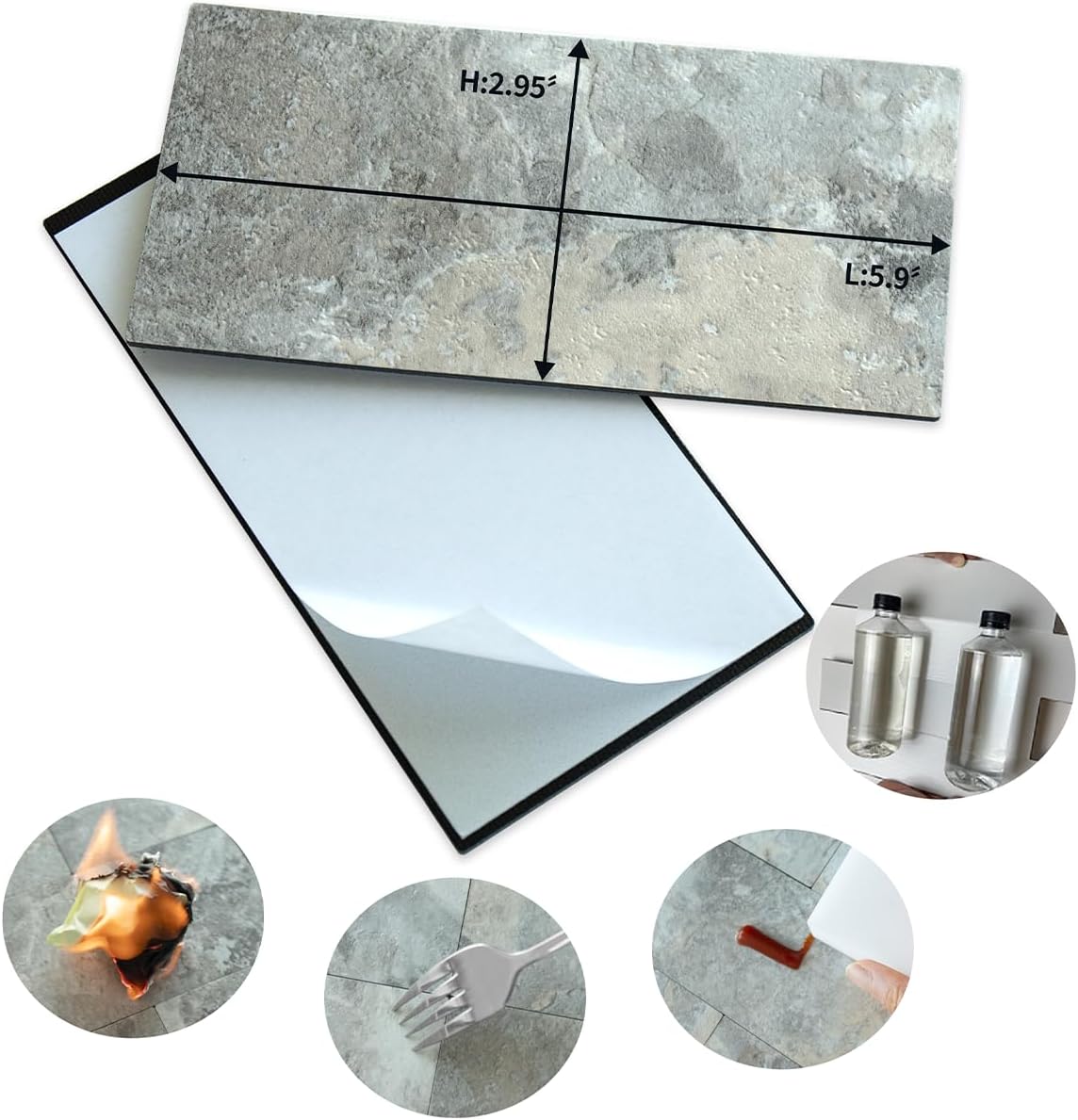 AULIGET 100 Piece Rust Slate Peel and Stick Backsplash Wall Tiles, 3" x 6" PVC Faux Stone Stick on Tiles for Backsplash Kitchen, Bathroom, Laundry Room, Camper, Fireplace