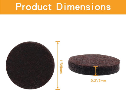 16 Pcs 3"/75mm Felt Furniture Pads Brown Round Self Adhesive | 5mm Thick, Anti Scratch Floor Protectors, For Furniture Feet Chair Legs